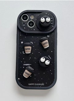 Nicely designed iPhone 12 back cover with 3D black molds with soft push and pull