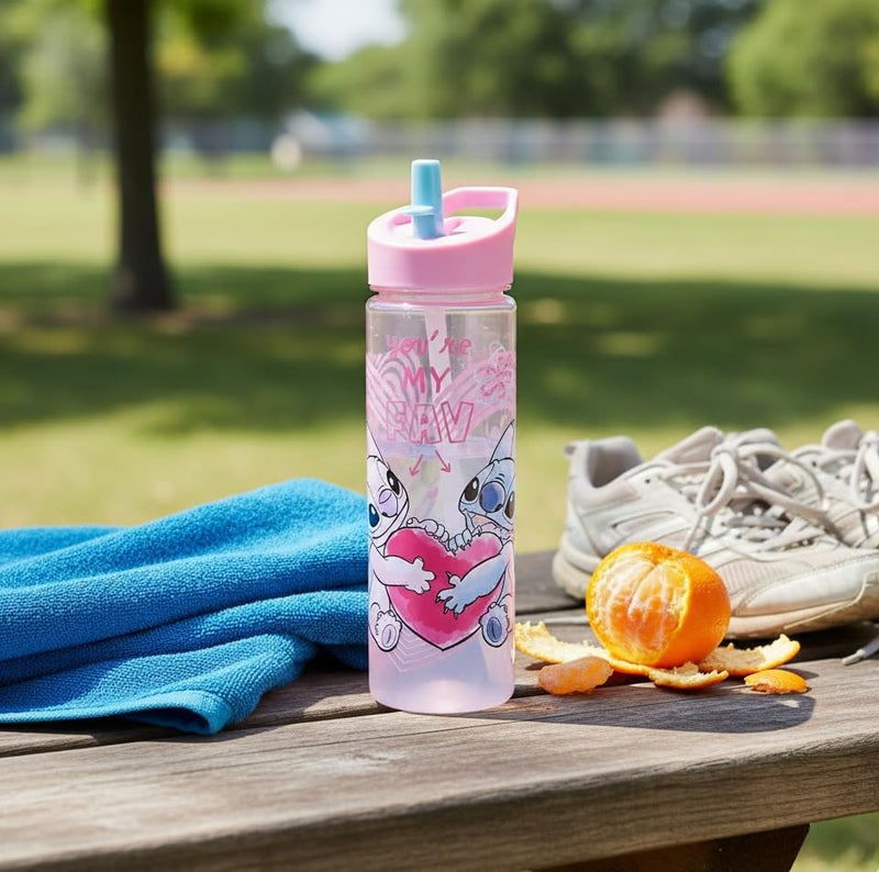 Gluman Water Bottle for Kids | Disney Stitch Patrol Ninos 700 ml Sipper Bottle with Flip-Top Closure | Kids Sipper School Water Bottle | Picnic Bottle | Food Grade | School Bottle for Boys | Leakproof - Image 3