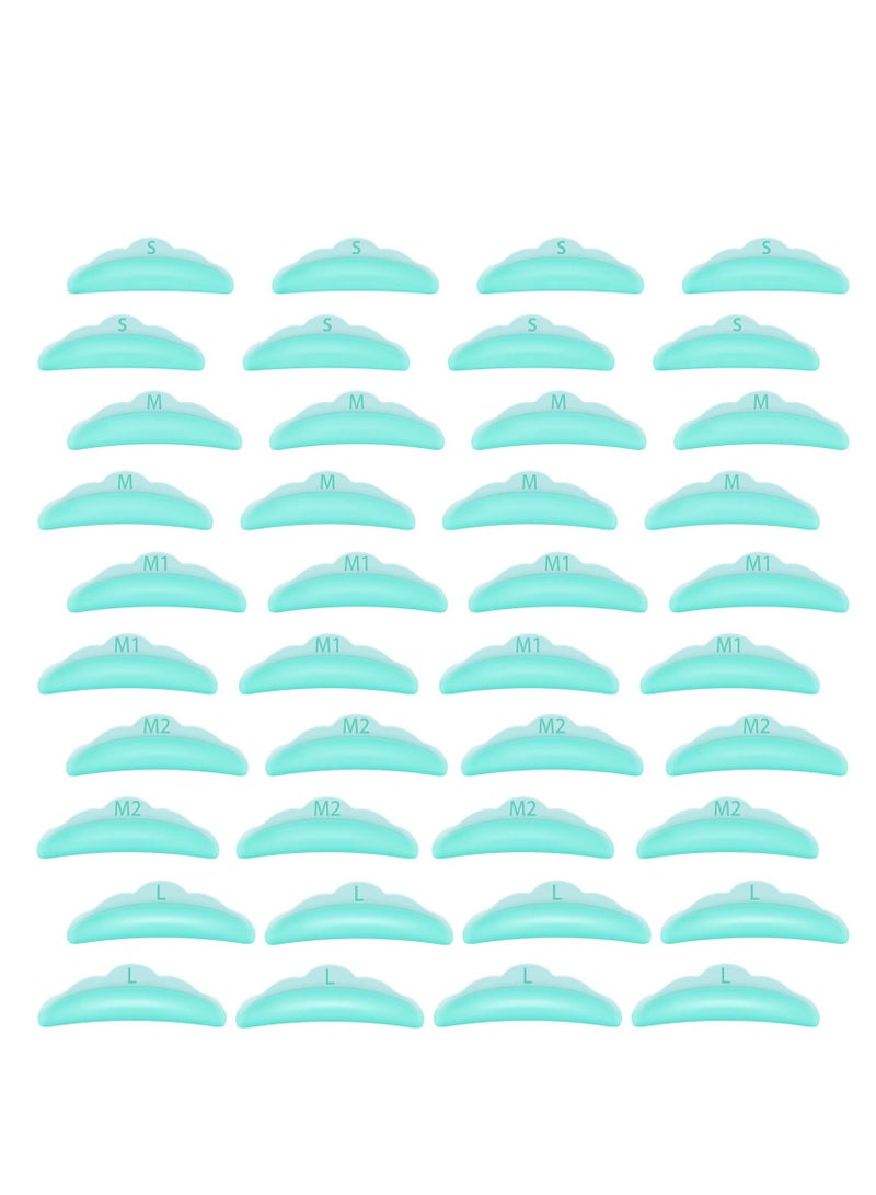 40 Pieces Eyelash Perming Curler Perm Pad Reusable Eyelash Perm Silicone Pads 5 Sizes Eyelash Lift Rods Makeup Beauty Tool for Different Length Eyelashes Lifting