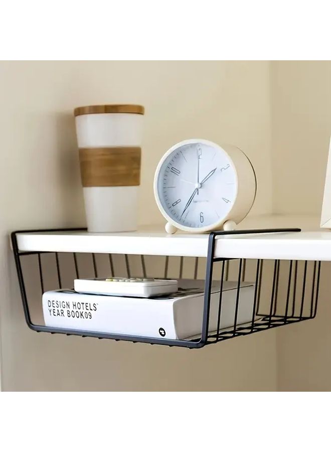 Black Stackable Metal Hanging Basket Storage Organizer For Kitchen Pantry Office - Image 1
