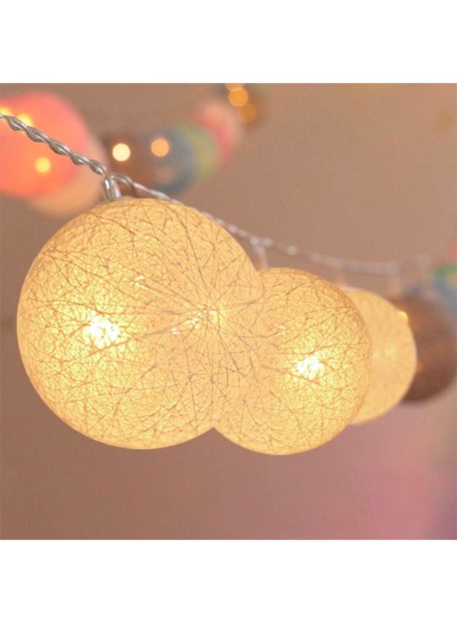 BLUE CORAL 40 LED String Lights Cotton Balls Garland Fairy Street Lights Decorations Children Room Home Outdoor Wedding Garden Patio Lights, Warm White  - Image 2