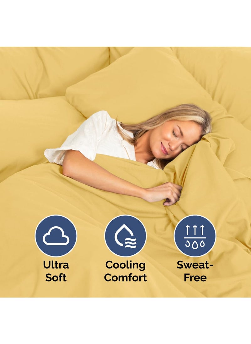 CGK Unlimited CGK Unlimited Extra Deep Split King Fitted Sheet - Hotel Luxury Single Fitted Sheet Only - Easily Fits 18 inch to 24 inch Mattress - Soft  Wrinkle Free & Breathable Yellow Fitted Sheet  - Image 3