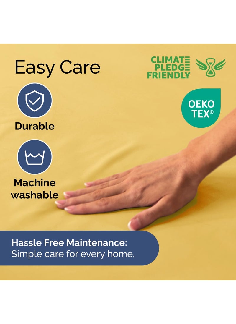 CGK Unlimited CGK Unlimited Extra Deep Split King Fitted Sheet - Hotel Luxury Single Fitted Sheet Only - Easily Fits 18 inch to 24 inch Mattress - Soft  Wrinkle Free & Breathable Yellow Fitted Sheet  - Image 5