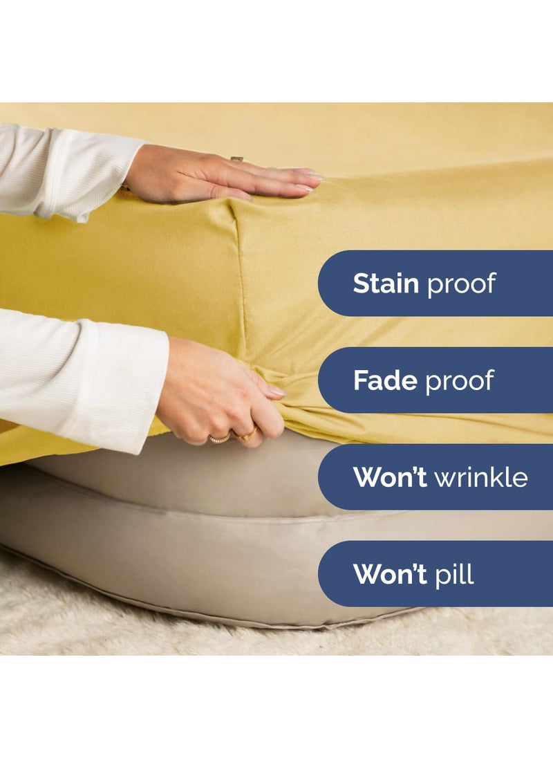CGK Unlimited CGK Unlimited Extra Deep Split King Fitted Sheet - Hotel Luxury Single Fitted Sheet Only - Easily Fits 18 inch to 24 inch Mattress - Soft  Wrinkle Free & Breathable Yellow Fitted Sheet  - Image 4