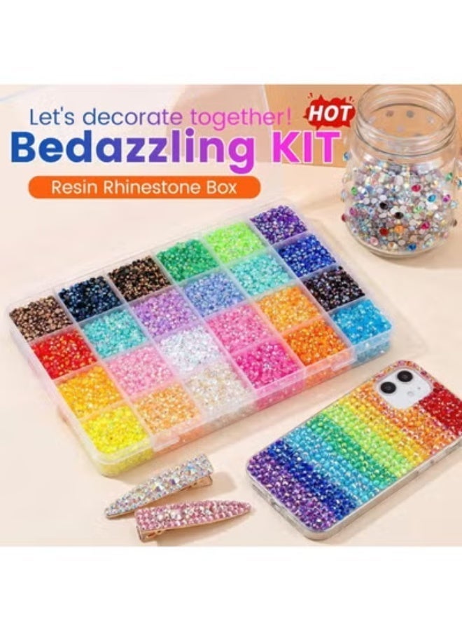 ATRJSZ Resin Jelly Rhinestones Kit for Bedazzling - 32,000pcs 3mm DIY Bulk Resin Gems Set with 3 Glues, Pickup Pen & Tweezers for Crafting, Nail Art, Tumblers, Shoes and Clothing Embellishments (24) - Image 4