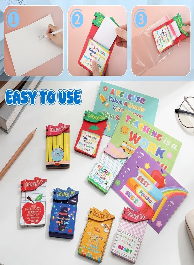 Resurhang 8 Set Teacher Appreciation Gifts Card Holder Bulk Thank You Teacher Wooden Pencil Cash Money Holder Sleeves for Women Men End of Year School Party Supplies - Image 2