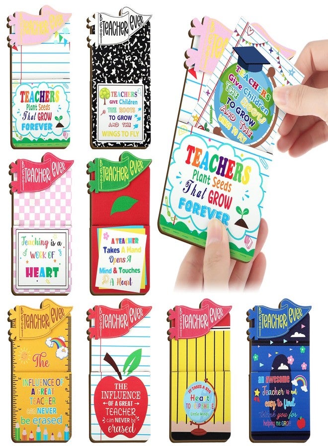 Resurhang 8 Set Teacher Appreciation Gifts Card Holder Bulk Thank You Teacher Wooden Pencil Cash Money Holder Sleeves for Women Men End of Year School Party Supplies - Image 1