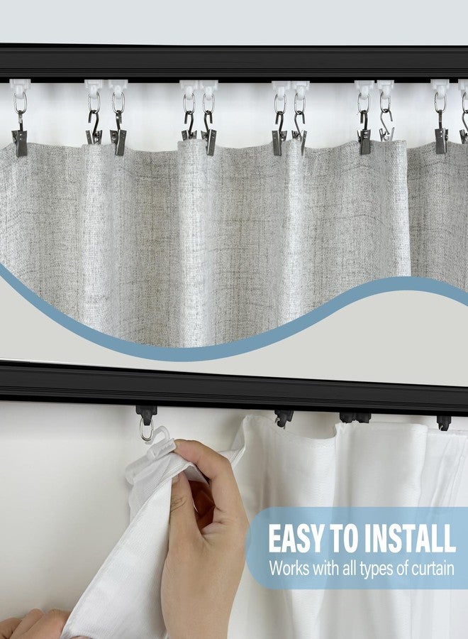 Hoeflife Ceiling Curtain Track Curtain Track Ceiling Mount Ceiling Track for Curtains Rail Heavy Duty Curtain Tracks System Room Divider Curtain Rod With Clips (6ft White). - Image 4