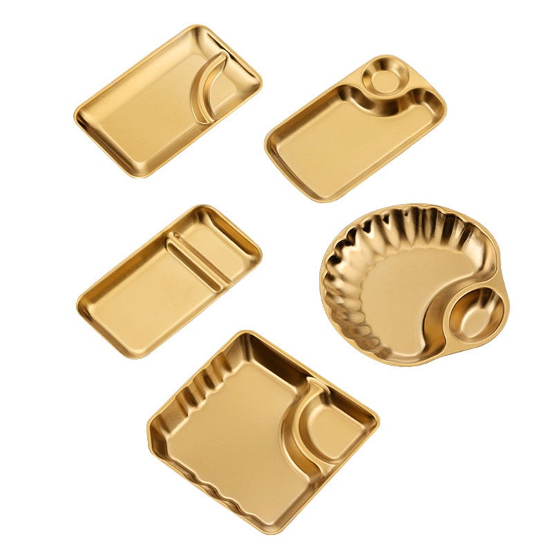 Gold Stainless Steel Snack Serving Plate For Food Arrangement Family Gatherings Buffet Displays - Image 4