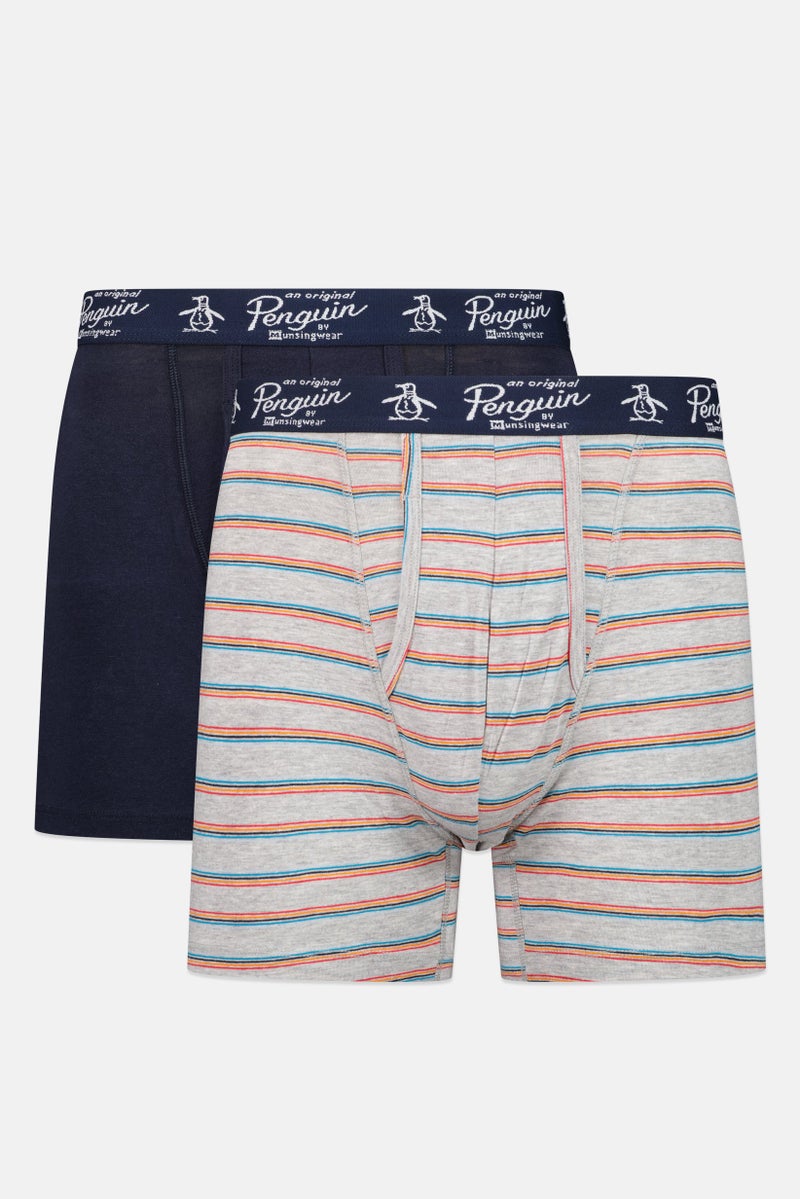 Original Penguin Men 2 Pcs Brand Logo Pull On Boxer Briefs, Multicolor - Image 1