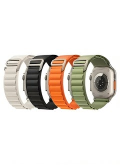 Generic 4Pack for Apple Watch Alpine Loop Band 49mm/45mm/44mm Nylon Woven Sport Strap Compatible with iWatch Series 8/Ultra/7/SE/6/5/4/3/2/8  - Image 1
