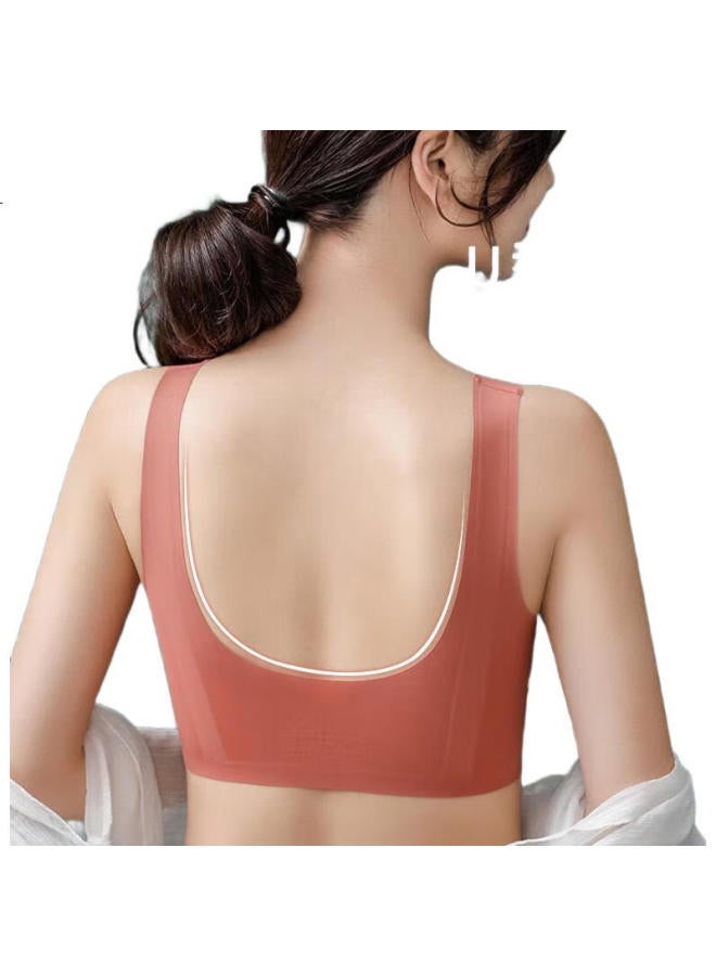 Modal 2-Piece Sports Bra, Women'S Seamless Bra, Push-Up, Internet Celebrity, Lace, Breathable, Wireless Vest-Style, Size L - Image 1