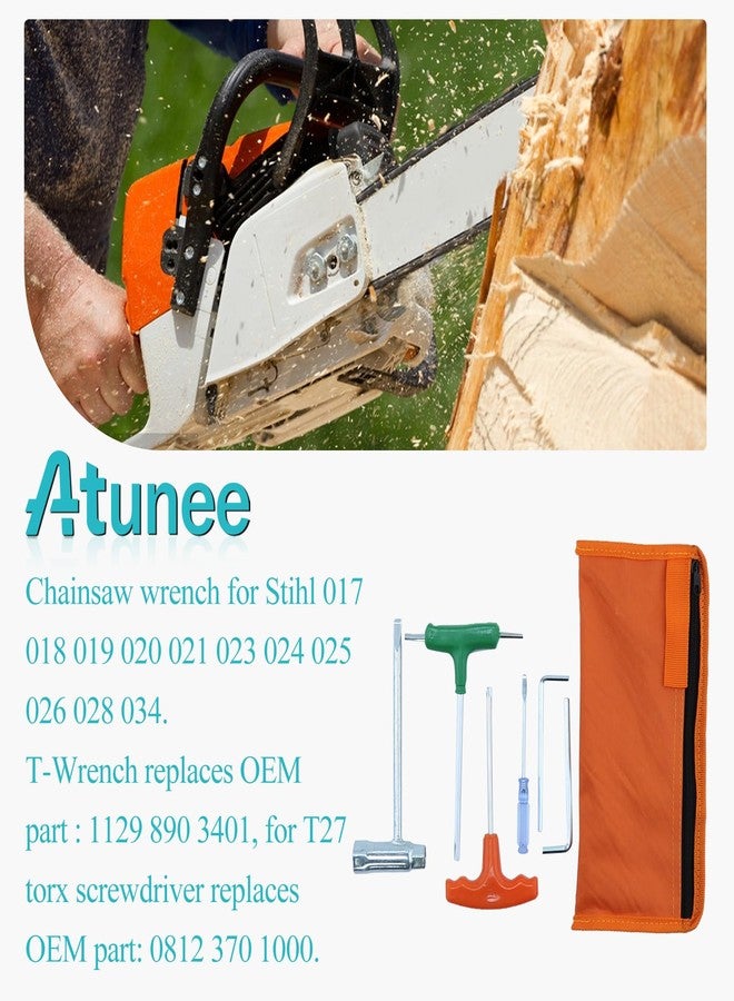 Atunee Chainsaw T Wrench 19mm x 13mm and T-Handle T27 Torx Screwdriver Kit for Husqvarna Stihl - Image 3