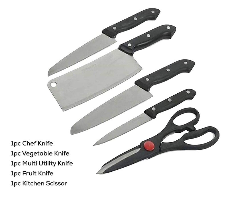 WRYER Wooden Chopping Board with Knife Scissor Set Bamboo Cutting Large Rectangular Thickened Solid Knife Board Fruits Cheese Salad Making and Also Serving Board - Image 4