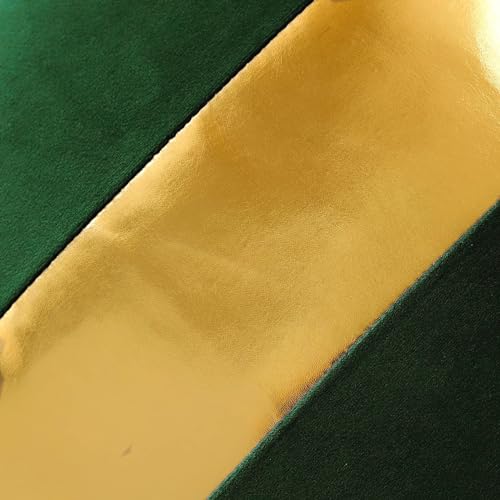 AEROHAVEN™ Set of 2 Premium Velvet with Gold Stripes Decorative Throw Pillow/Cushion Covers with Invisible Zipper - (16 x 16 Inch, Forest Green) - Image 5