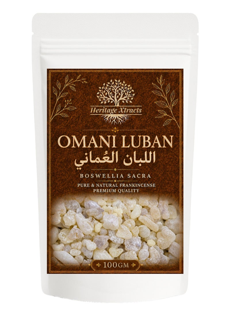 Heritage Xtracts Omani Frankincense (Boswellia Sacra) Resin 100g (3.5 oz) – 100% Pure & Wild-Harvested Luban | Natural Boswellia for Skin Care, Anti-Aging, Aromatherapy & Stress Relief - Image 1