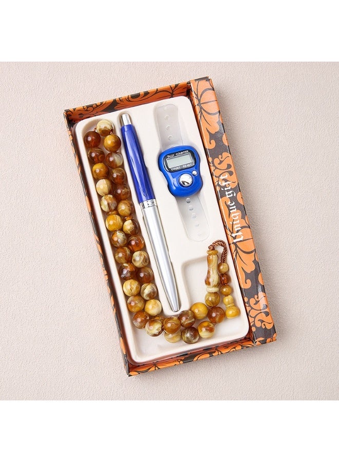 33 Prayer Bead Counting Set - Misbaha Tasbih for Meditation  Islamic Worship, Digital Finger Counter, Ramadan Gift, Eid Present, Muslim Prayer Accessory - Image 1