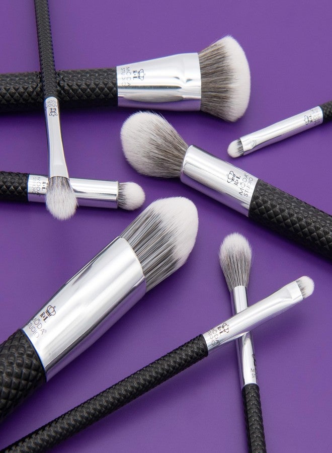 Moda Studio Backstage Pass 8pc Makeup Brush Kit - Complete Face & Eye Brush Set with Travel Pouch - Image 3