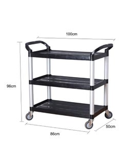 VINSTAR 3 Tier Large Utility Rolling Cart, Kitchen Service Trolley for Hospitality  (86×50×96cm )  - Image 2