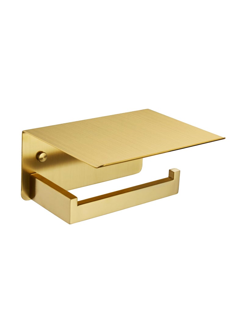 APLusee Toilet Paper Holder with Shelf Brushed Gold  APLusee SUS 304 Stainless Steel Modern Bathroom Accessories Tissue Roll Dispenser Storage 