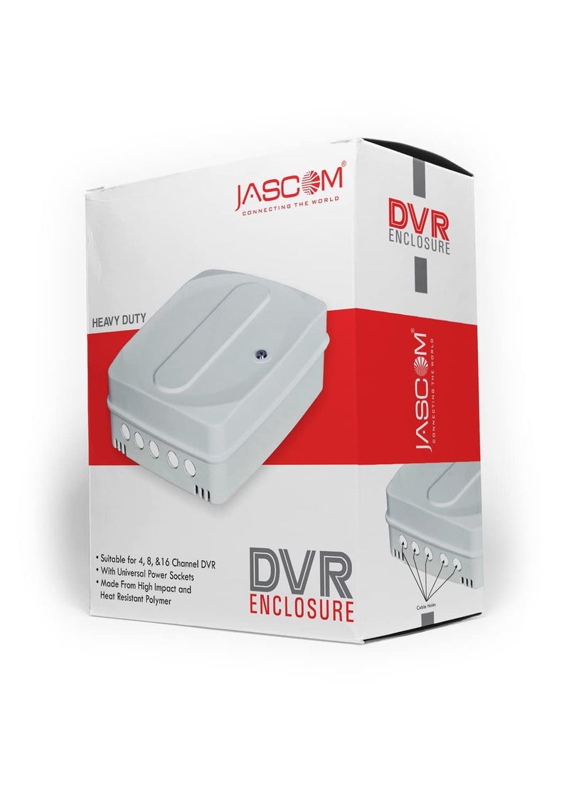 JASCOM DVR Rack Junction Box For 4CH8CH16CH DVR NVR PoE Switch IndoorOutdoor IP65 Rated Pack of 1 with ABS Plastic PVC Rubber Finish Includes Screws and Fasteners for Rack Mounting  - Image 1
