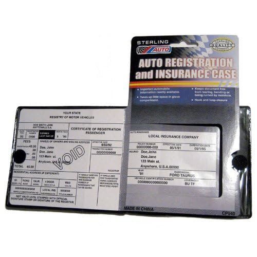 Sterling Auto Car Truck Registration Insurance Document Holder Wallet Black Case Id Card - Image 2
