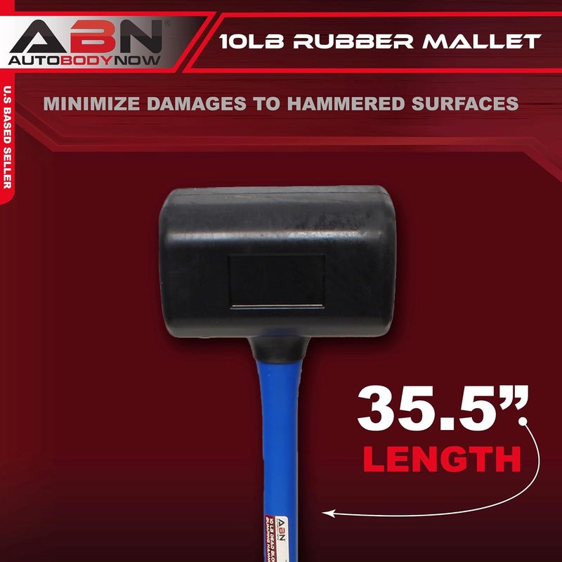ABN 10 lb Rubber Mallet, 35in Dead Blow Hammer for Woodworking & Automotive - Image 1