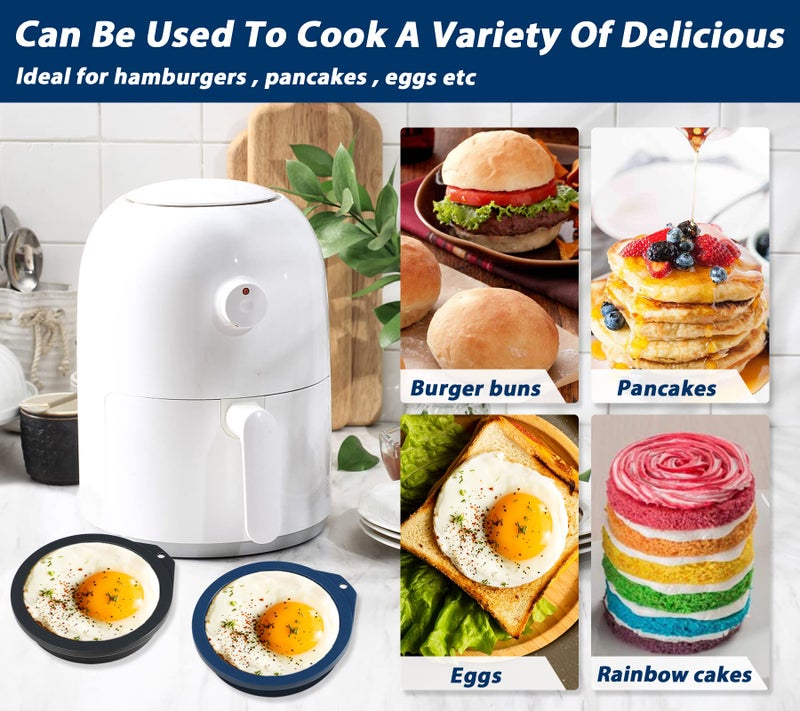 Webake 4 inch Silicone Air Fryer Egg Mold for Baking, Nonstick Microwave Egg Molds Mini Pancake, Muffin Top Pan, BPA Free Set of 6 - Image 2