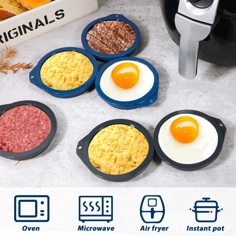 Webake 4 inch Silicone Air Fryer Egg Mold for Baking, Nonstick Microwave Egg Molds Mini Pancake, Muffin Top Pan, BPA Free Set of 6 - Image 5