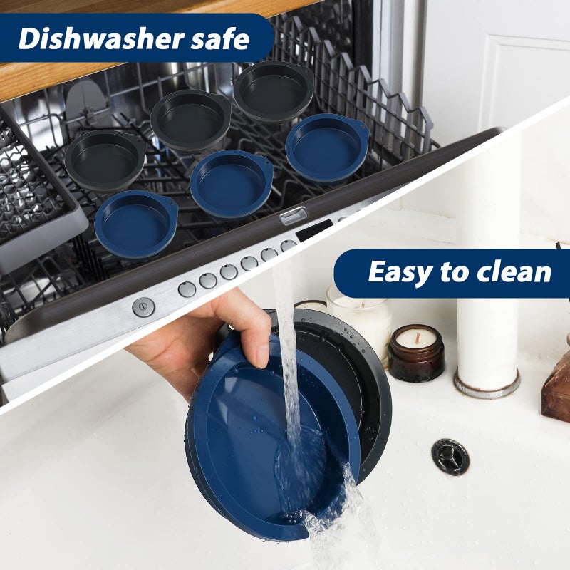 Webake 4 inch Silicone Air Fryer Egg Mold for Baking, Nonstick Microwave Egg Molds Mini Pancake, Muffin Top Pan, BPA Free Set of 6 - Image 4