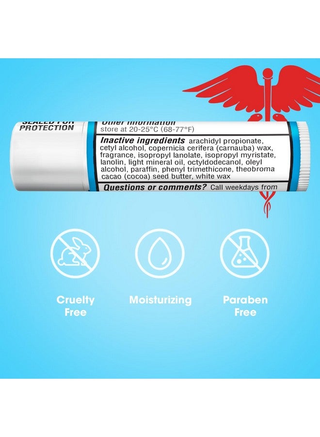 تشابستيك مرطب شفاه طبي من تشابستيك، عبوة من 12 قطعة - مسكن خارجي للألم، واقي للبشرة، لتخفيف آلام الشفاه الجافة وقرح البرد، 0.15 أونصة لكل عبوة - Image 2