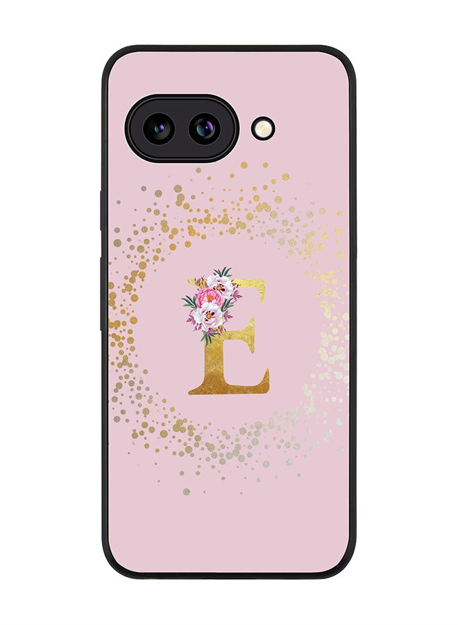 Stylizedd For Google Pixel 9a Case,Slim fit Camera Protection, Shockproof Thin Phone cover  - Custom Monogram Floral - E  (Pink )