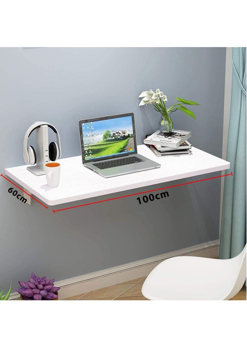 MARGOUN Folding Table Wall Mounted Computer Desk White 60*100 cm - Image 3
