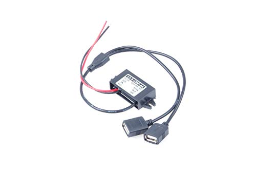 KNACRO DC-DC 12V to 5V 3A 15W Step-Down Power Supply Module Car Power Converter Module Dual USB Female Socket (Dual USB Female) - Image 1