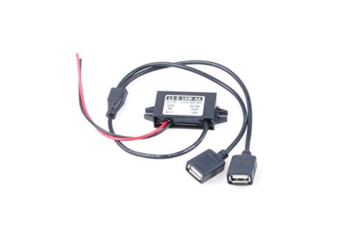 KNACRO DC-DC 12V to 5V 3A 15W Step-Down Power Supply Module Car Power Converter Module Dual USB Female Socket (Dual USB Female) - Image 2