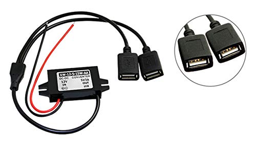 KNACRO DC-DC 12V to 5V 3A 15W Step-Down Power Supply Module Car Power Converter Module Dual USB Female Socket (Dual USB Female) - Image 3