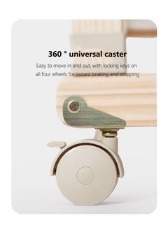 Arabest Solid Wood Crib Multifunctional Solid Wood Paint Free Crib Portable Easy To Assemble, With Wheels,100*56cm  - Image 2