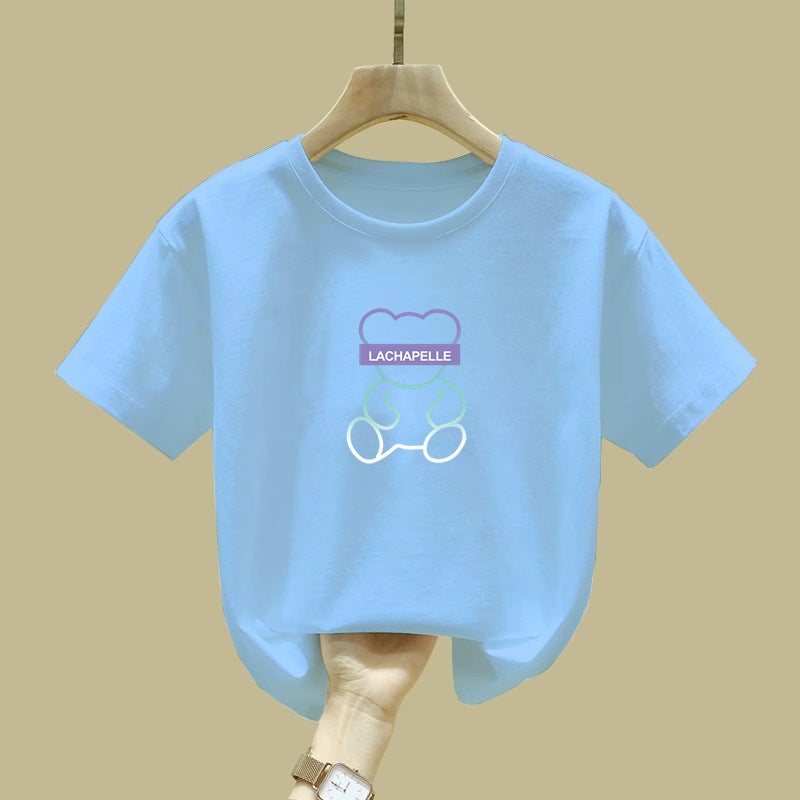 2167# Boys And Girls Cotton Short-Sleeved T-Shirt Children'S Wear Summer Western Style Children'S Korean Loose Printed Half Sleeve - Image 2
