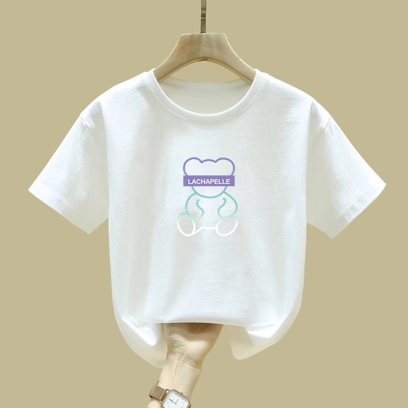 2167# Boys And Girls Cotton Short-Sleeved T-Shirt Children'S Wear Summer Western Style Children'S Korean Loose Printed Half Sleeve - Image 4