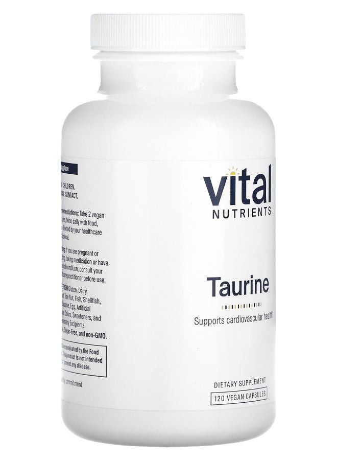 Vital Nutrients Taurine 120 Vegan Capsules (1000 mg per Capsule) - Image 2