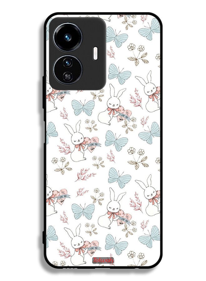 Tolwak Vivo Y77e 5G Protective Case Cover Rabbit And Butterflies - Image 2