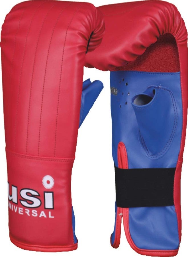 USI UNIVERSAL Bouncer Punching Gloves, 617LT Boxing Gloves, Vinyl & Mesh Construction, Lightweight Padding, Elasticated Hook & Loop Strap Closure (Red/Blue, Size (L/XL) - Image 2