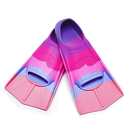 Prsca Kids Swim FinsShort Youth Fins Swimming FlippersSwim Training Fins for Lap Swimmingfor Children Girls Boys Beginners - Image 1