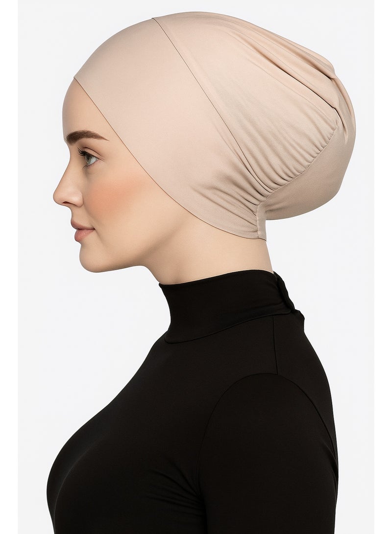 Shein Women’s Beige Modal Undercap – Soft Stretchable Hijab Inner Cap – Natural Look and All-Day Comfort - Image 1