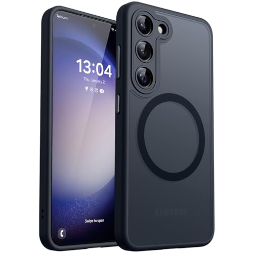 CANSHN Designed for Samsung Galaxy S23 Case Full Camera Protection Compatible with MagSafe Translucent Matte Shockproof Protective Phone Cover 61 Inch Black - Image 1