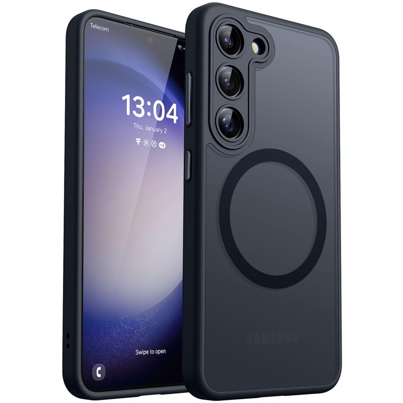 CANSHN Designed for Samsung Galaxy S23 Case Full Camera Protection Compatible with MagSafe Translucent Matte Shockproof Protective Phone Cover 61 Inch Black - Image 2