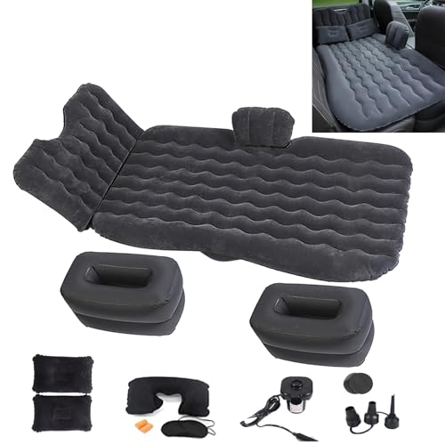 Onirii Inflatable Car Air Mattress Back Seat Bed with Air Pump,Portable Thickened Car Travel Camping Sleeping Air Mattress Blow Up Bed for Car Universal SUV - Image 2