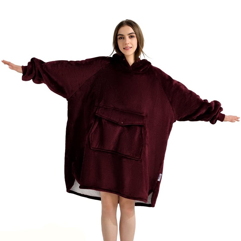 Krifey Wearable Blanket Hoodie  Oversized Sherpa Hooded as Birthday Gifts for Mom Women Girlfriend Men  Cozy Sweatshirt with Giant Pocket - Image 1