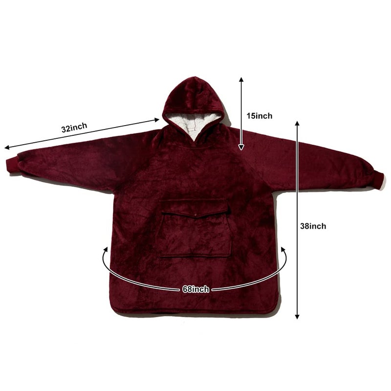 Krifey Wearable Blanket Hoodie  Oversized Sherpa Hooded as Birthday Gifts for Mom Women Girlfriend Men  Cozy Sweatshirt with Giant Pocket - Image 5