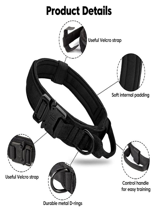 TZWXHDM Tactical Dog Collar, Heavy Duty Adjustable Military Training Nylon Dog Collar with Control Handle for Small to Large Dogs - Image 3